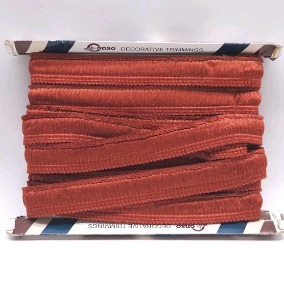Vtg Conso Brush Fringe Trim 1.5" Empress Rust Sewing Drapery Upholstery 6yds - Picture 1 of 5